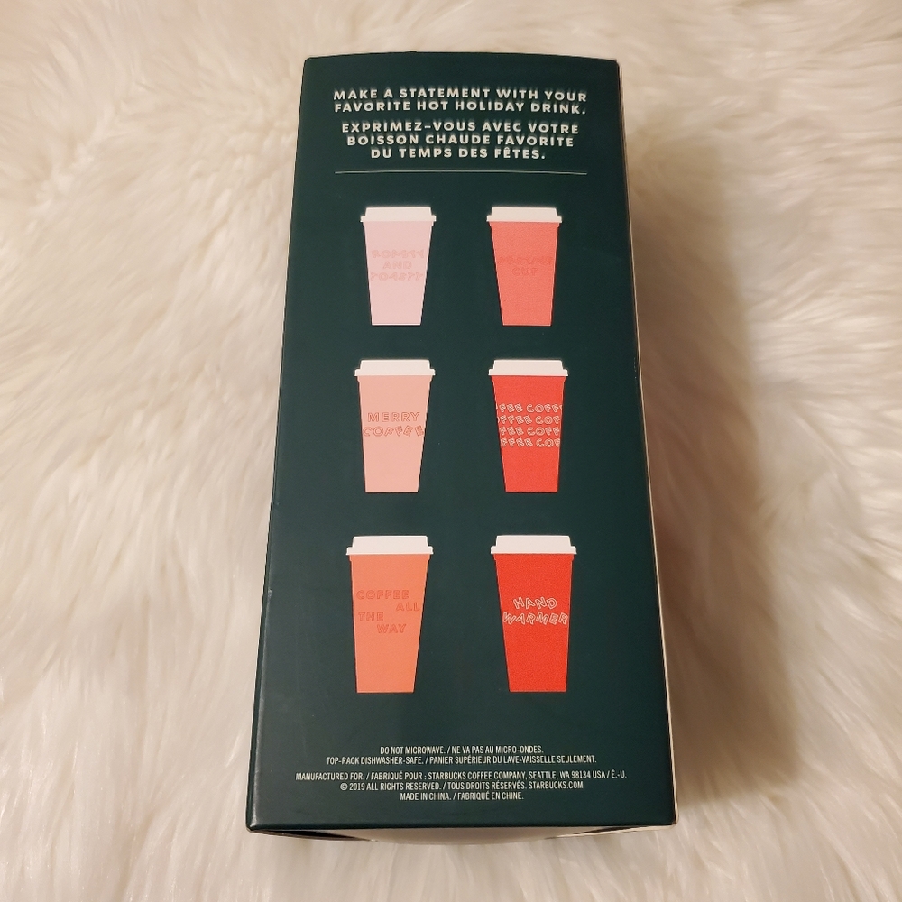 NEW Starbucks 2019 Reusable Holiday Hot Drink Cup Set